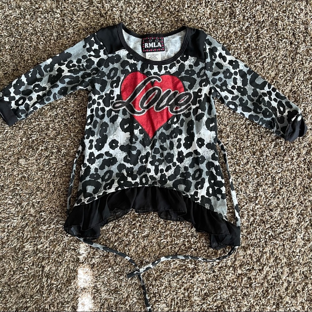 Animal Print “Love” Toddler Blouse